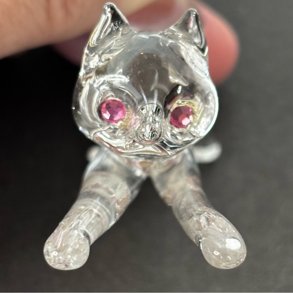 (2) Art Glass Cat And Mouse Figurines - Picture 3 of 13